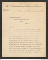 Nachlass Franz Steindachner, Brief von Marshall McDonald an Franz Steindachner (23.01.1889), Inv.Nr. 334.01, Seite 1
